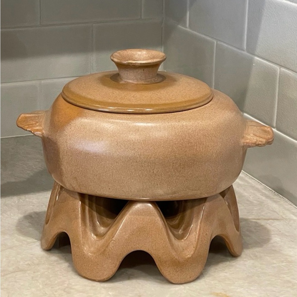 Frankoma pottery -3-piece pot with warmer